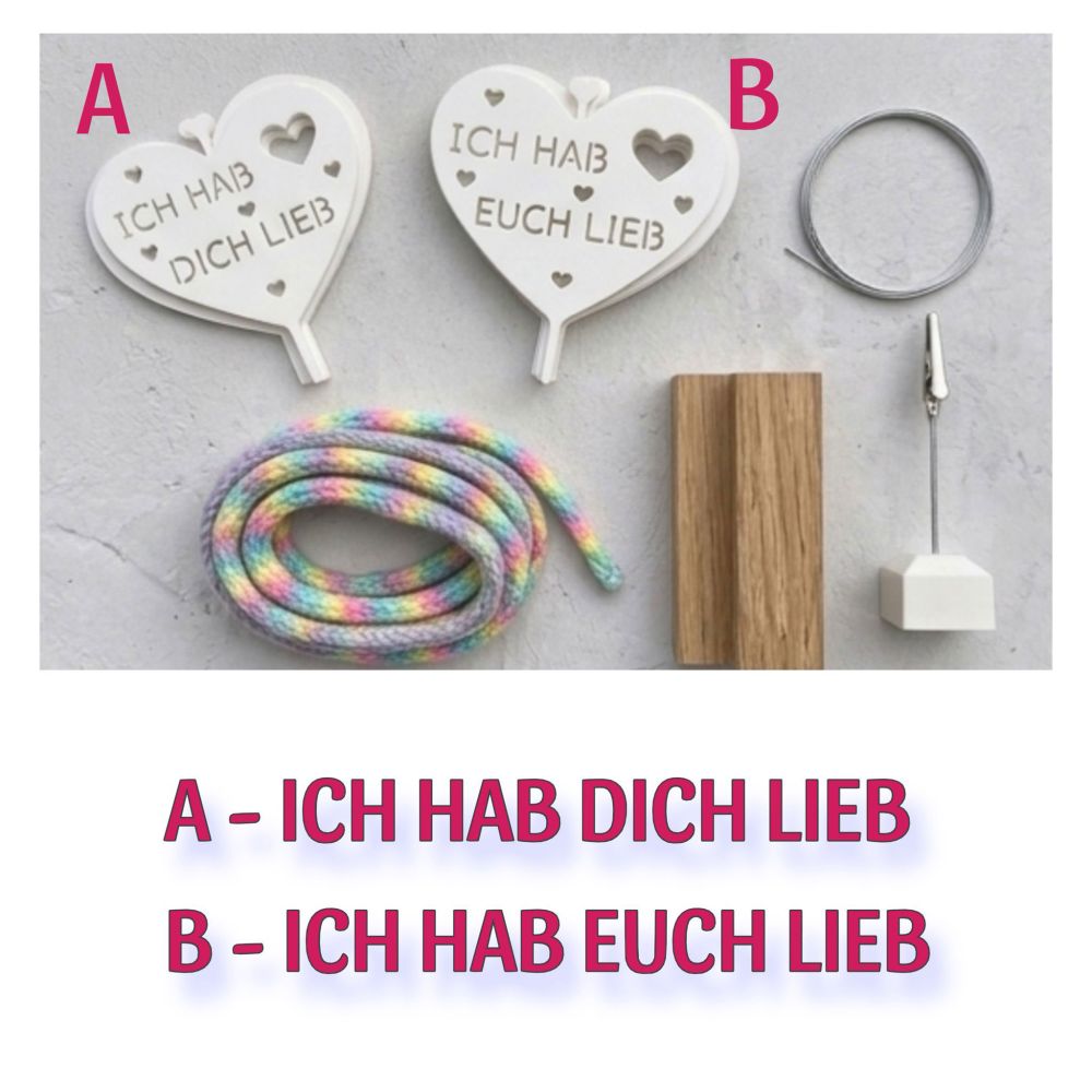 Hab dich lieb Workshop, Bastelteile