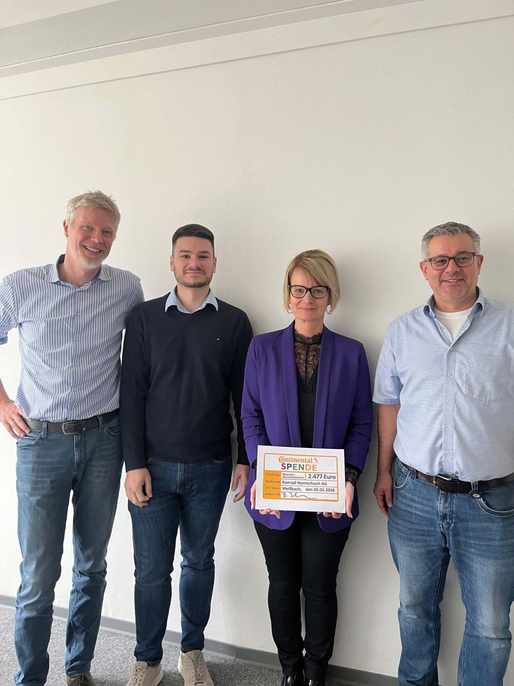 Spendenübergabe Konrad Hornschuch GmbH / Continental AG