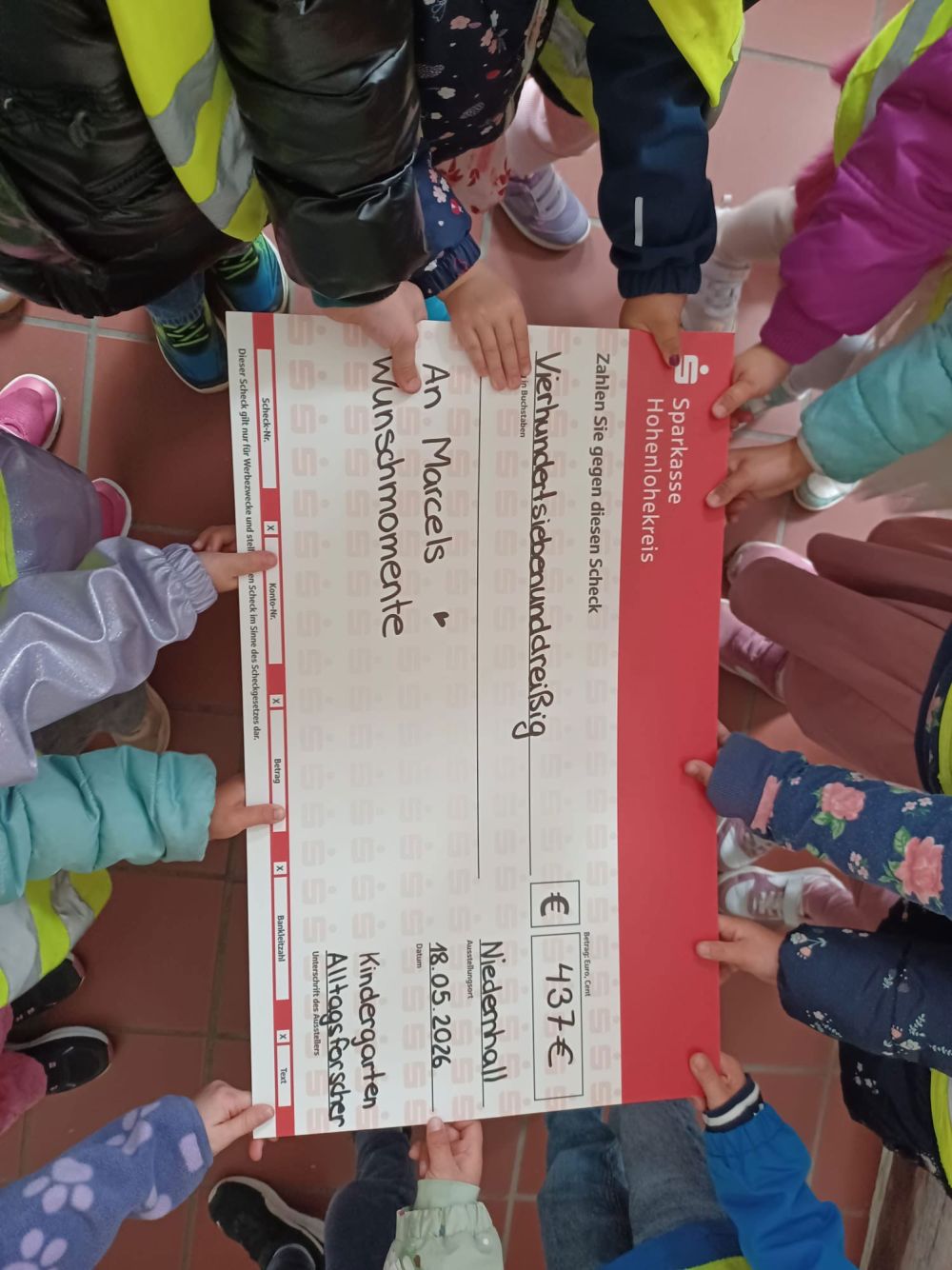 Spendenübergabe Kindergarten Niedernhall