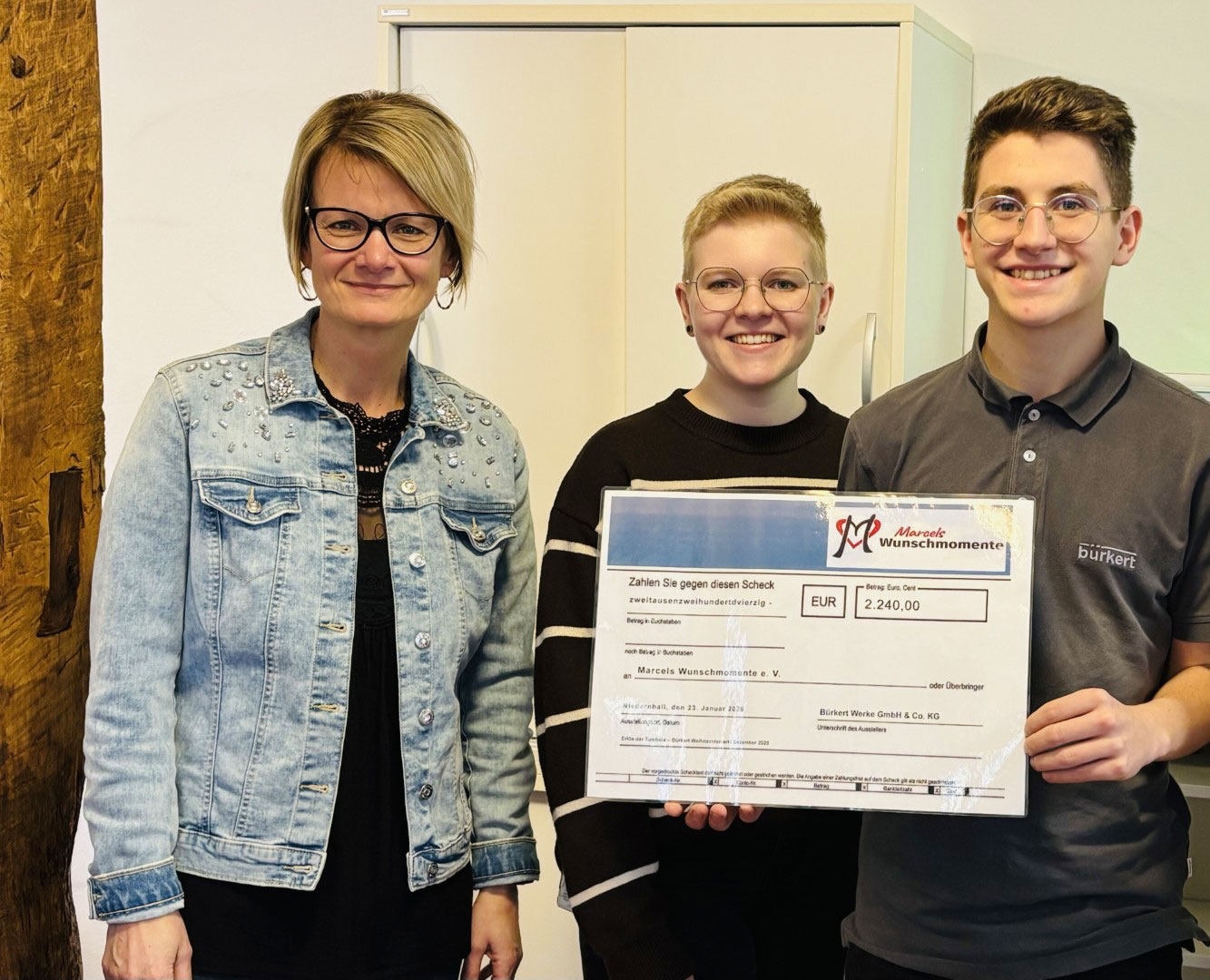 Spendenübergabe Bürkert